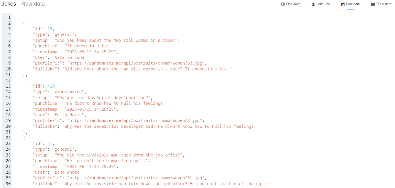 Dev UI raw page